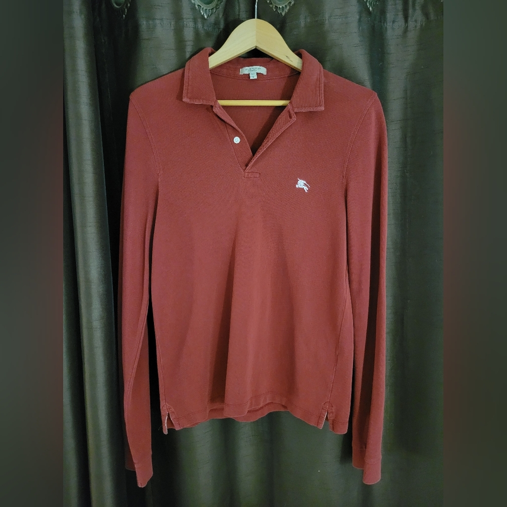 Burberry Deep Red Polo Shirt